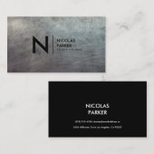 重い傷付けられたブラシをかけられた金属の質のモノグラム 名刺 (正面/裏面)