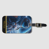 重い宇宙服を着た宇宙飛行士霜の降りた。 ラゲッジタグ (正面横)