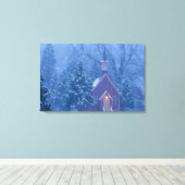 重い時の歴史的なヨセミテバレーチャペル キャンバスプリント (インサイチュ (ウッドフロア))