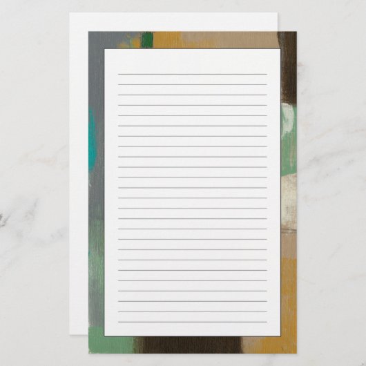 重い筆絵画跡を持つ表現派 便箋 (正面/裏面)