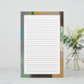 重い筆絵画跡を持つ表現派 便箋 (スタンド正面)