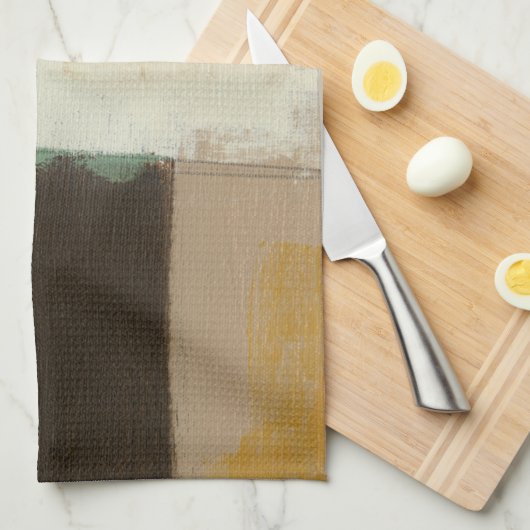重い絵画ブラシストロークの表現者 キッチンタオル (四つ折り)