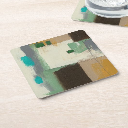 重い絵画ブラシストロークの表現者 スクエアペーパーコースター (アングル)