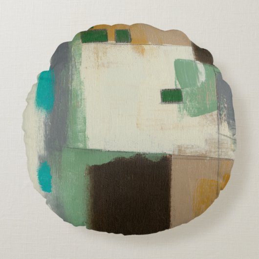 重い絵画ブラシストロークの表現者 ラウンドクッション (正面)