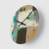 重い絵画ブラシストロークの表現者 ラウンド壁時計 (傾斜)