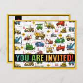 重い装置のテーマはパーティの招待状をからかいます 招待状 (正面/裏面)