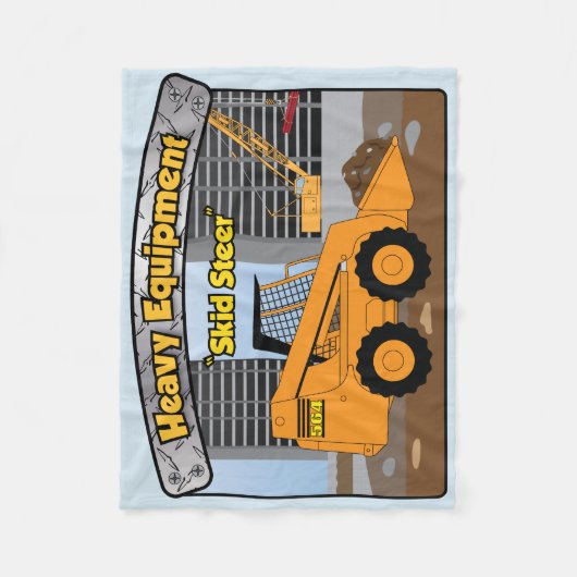 重い装置のバケット式積込機のスキッドの雄牛毛布 フリースブランケット (正面)