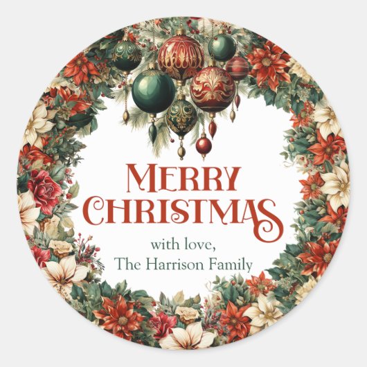 重い豪華ビクトリアンなリース装飾用ボール ラウンドシール (正面)