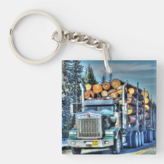 重い輸送のトラックの運転手のための記録のトラックの芸術 キーホルダー (正面)