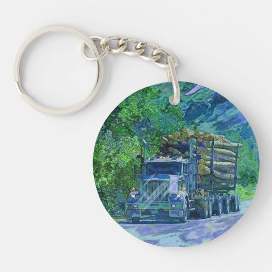 重い輸送のトラックの運転手のための記録のトラックの芸術 キーホルダー (正面)