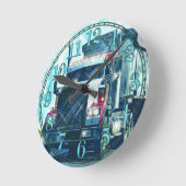 重い輸送の赤いトラックの芸術の柱時計 ラウンド壁時計 (傾斜)