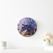 重い輸送の青いタンク車の柱時計 ラウンド壁時計 (ホーム)