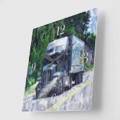 重い輸送の青いトラックの柱時計 スクエア壁時計 (傾斜)