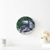 重い輸送の青いトラックの柱時計 ラウンド壁時計 (ホーム)