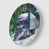 重い輸送の青いトラックの柱時計 ラージ壁時計 (傾斜)