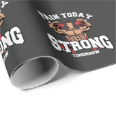 重い重量挙げモチベーション筋肉ジムトレーニング ラッピングペーパー (ロールコーナー)