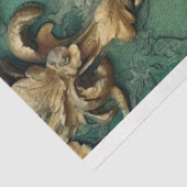 重い金ゴールドバロックオーナメントスパークルエメラルドグリーン 薄葉紙 (詳細)