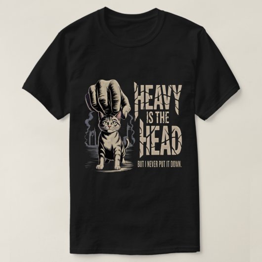 重い頭 - 猫好きのための面白い本好きギフト Tシャツ (デザイン正面)