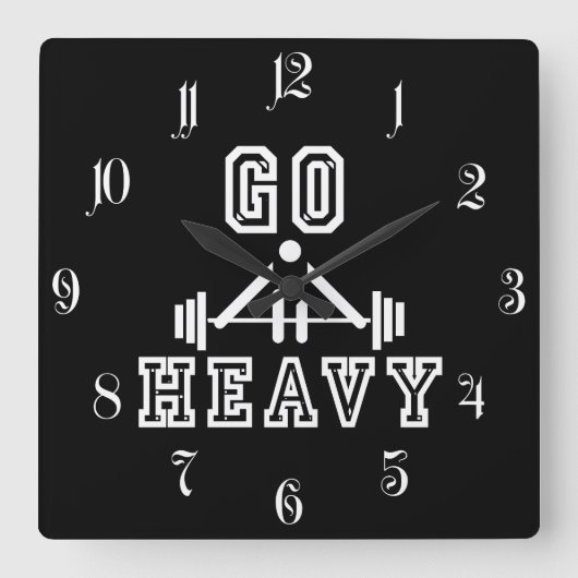重い スクエア壁時計 (正面)