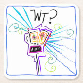 重い?何を??絵文字 スクエアペーパーコースター (正面)