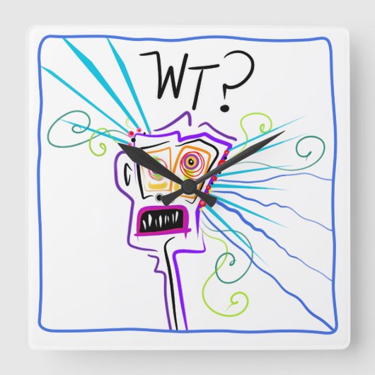 重い？何を??絵文字 スクエア壁時計 (正面)