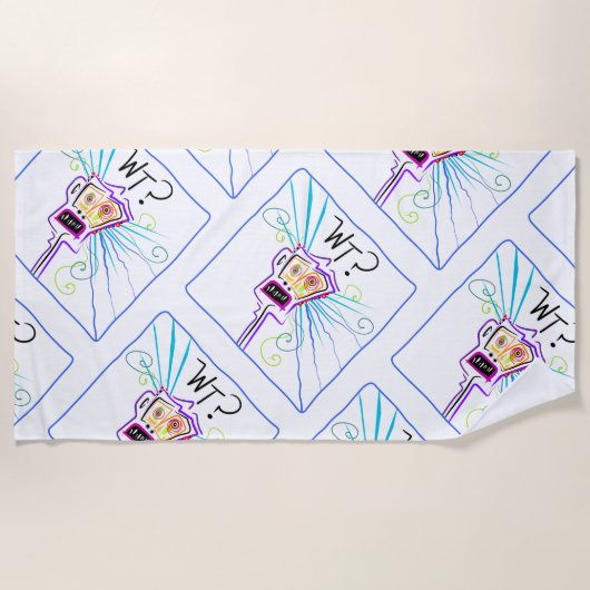 重い？ – 何を??絵文字 ビーチタオル (正面)