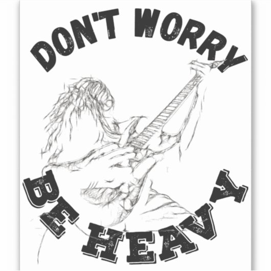 重くなるのを心配しない – ギターデザイン シール (正面)