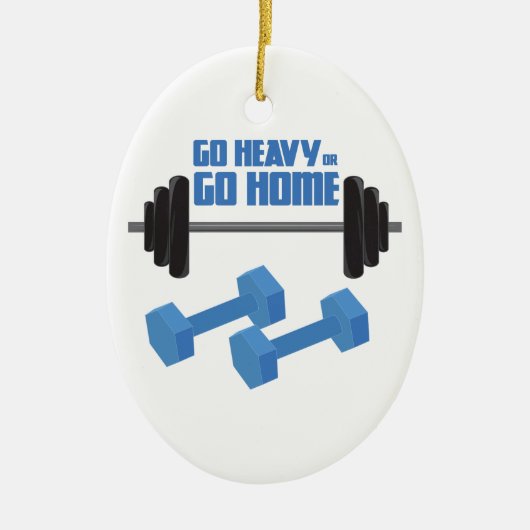 重く行きますか、または家に行って下さい セラミックオーナメント (正面)