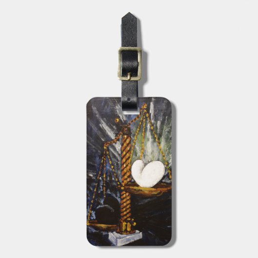 重く、軽いハートの重量 ラゲッジタグ (正面縦)