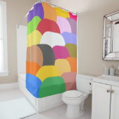 重なりはかりで測合う円パターン シャワーカーテン (インサイチュ)