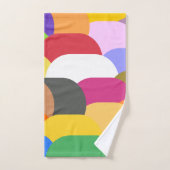 重なりはかりで測合う円パターン バスタオルセット (ハンドタオル)