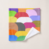 重なりはかりで測合う円パターン バスタオルセット (ウォッシュタオル)