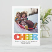 重なりカラフル合う応援クリスマスウィッシュ写真 シーズンカード (スタンド正面)