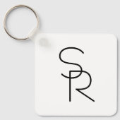 重なりモダン合うイニシャルの表示 キーホルダー (正面)