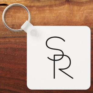 重なりモダン合うイニシャルの表示 キーホルダー