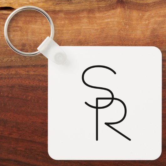 重なりモダン合うイニシャルの表示 キーホルダー (正面)