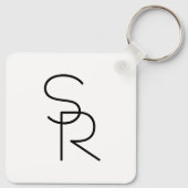 重なりモダン合うイニシャルの表示 キーホルダー (裏面)