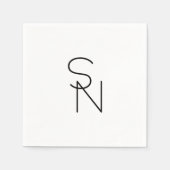 重なりモダン合うイニシャルの表示 スタンダードカクテルナプキン (正面)
