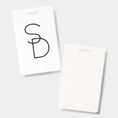 重なりモダン合うイニシャルの表示 バッジ (正面＆裏面)