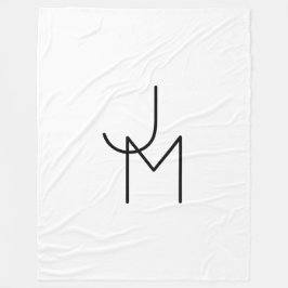 重なりモダン合うイニシャルの表示 フリースブランケット