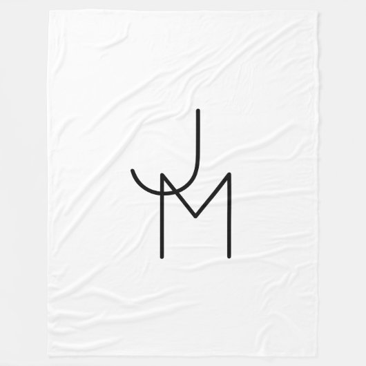 重なりモダン合うイニシャルの表示 フリースブランケット (正面)