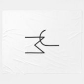 重なりモダン合うイニシャルの表示 フリースブランケット (正面(横))