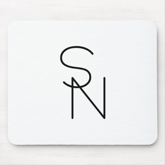 重なりモダン合うイニシャルの表示 マウスパッド (正面)