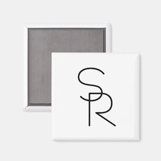 重なりモダン合うイニシャルの表示 マグネット (正面/裏面)