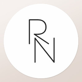 重なりモダン合うイニシャルの表示 ラウンドシール