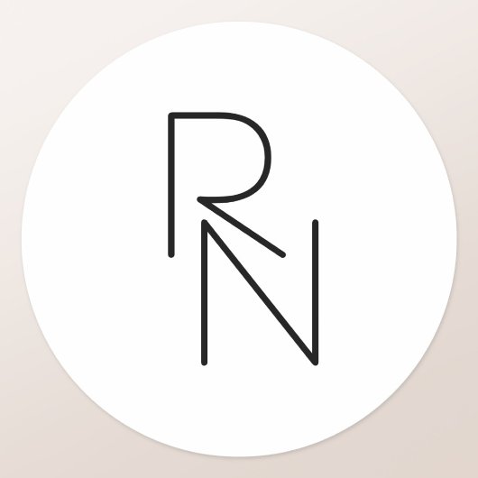 重なりモダン合うイニシャルの表示 ラウンドシール