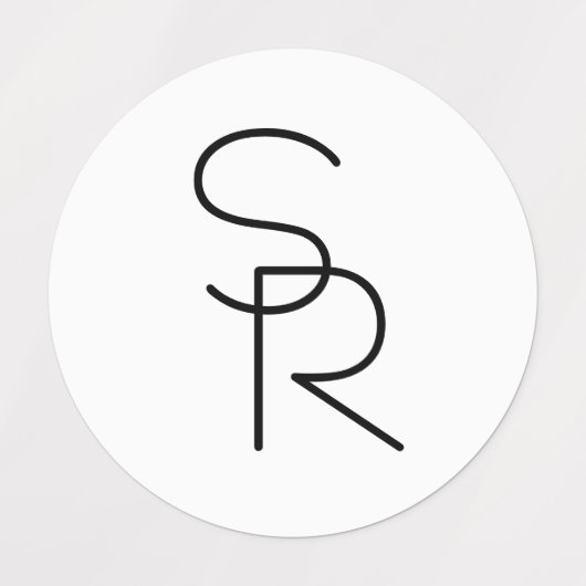 重なりモダン合うイニシャルの表示 ラベル (デザイン1)