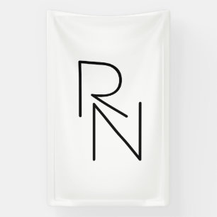 重なりモダン合うイニシャルの表示 横断幕