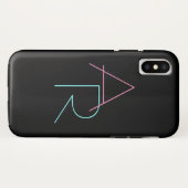 重なりモダン合うイニシャル |ピンクターコイズブラック Case-Mate iPhoneケース (裏面(横))