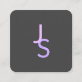 重なりモダン合うモノグラムのイニシャル | グレイ スクエア名刺 (正面)